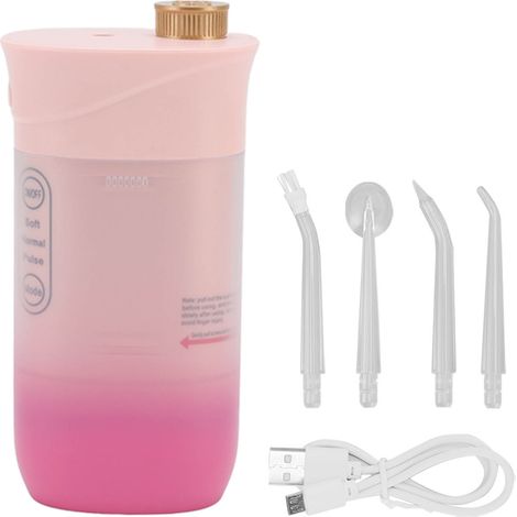 Hydrojet Dentaire 220ml 4 Embouts 3 Modes Nettoyage Buccal Profond Prévention Carie Rose (1/5)