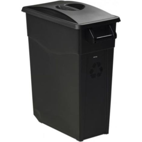 Poubelle de tri mobile Movatri - 65l - noir / noir (1/3)