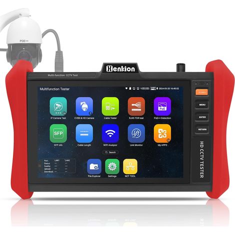Testeur de Vidéosurveillance 4K 12MP IP PoE++ 90W CCTV Tester Coaxiales 8MP TVI/CVI/AHD/CVBS SFP WiFi Outils Réseau Testeur de Câbles HD/VGA (1/5)