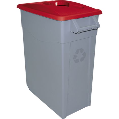 Cubo reciclaje Denox - 65 l - Rojo