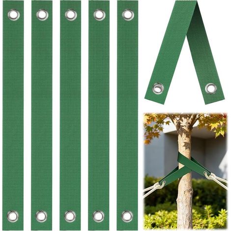 Sangles de Soutien pour Arbre avec œillets, 6 Pièces Sangles d'arbre, Attaches pour Arbres, Sangle Arbre Tuteur pour Jeunes Arbres Nouvellement Plantés et Protection Contre Les Ouragans (1/5)