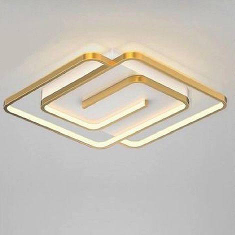 TrAdE Shop Traesio - Plafoniera Led 48w Quadrata Spirale Vortice Oro Lampadario Soffitto Luce 4000k 70654 - (1/5)