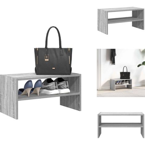 Étagère à chaussures empilable sonoma gris 60x30x30,5 cm - Étagère À Chaussures - Étagères À Chaussures - Meuble De Rangement À Chaussures - Rangement À Chaussures D'entrée (1/5)