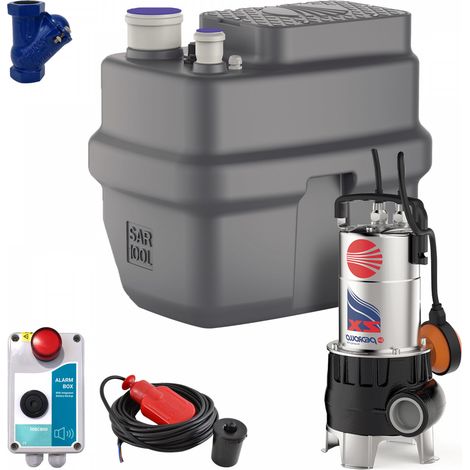 Station de relevage eaux chargées 100l – Pompe Pedrollo ZXm 1A/40 – Débit 15 m³/h – Alarme de trop plein intégrée (1/5)