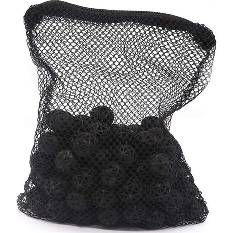 100 billes biochimiques de 16 mm pour filtration interne en mousse, avec sac en filet, pour aquarium et bassin. (1/5)