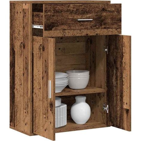 Buffet de Cuisine Rétro 60x30x84 cm, Meuble de Rangement en Bois d'Ingénierie pour Salle à Manger, Entrée ou Salon (1/5)