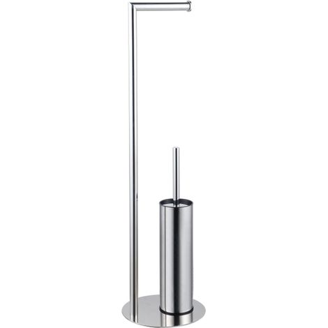 Fortifura Calvi porte-rouleau de toilette sur pied avec brosse de toilette - chrome (1/2)