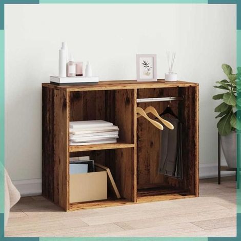 857031 Armoire de dressing vieux bois 80x40x65 cm bois d'ingénierie (1/5)