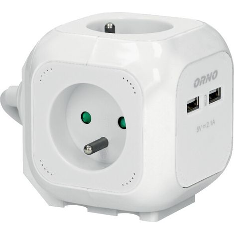 Bloc 4 prises Kubiq. 220-240V + 2xUSB câble 1.4m - SYNBIOZ (1/3)