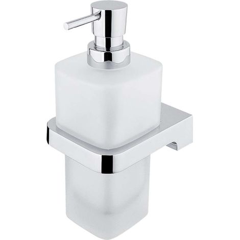 Nimco Maya - Dispensador de jabón con soporte, cristal mate/cromo MA 29031H-26