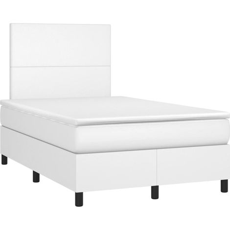 Maison Exclusive - Cama box spring con colchón cuero sintético bl (1/5)