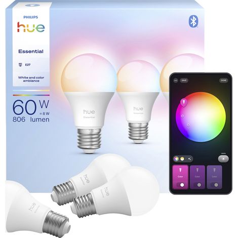 Philips Hue Essential Smarte Lampe E27 8W