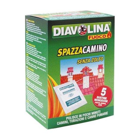 ANTIFULIGGINE SPAZZACAMINO BUSTINE DIAVOLINA FUOCO - GR 50 CF=PZ 5- 6 confezioni