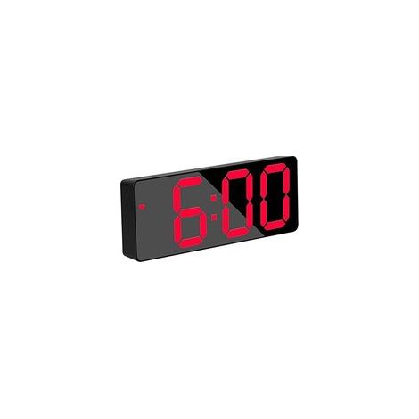 Réveil-0712, cadran rectangulaire noir avec lumière rouge (1/5)