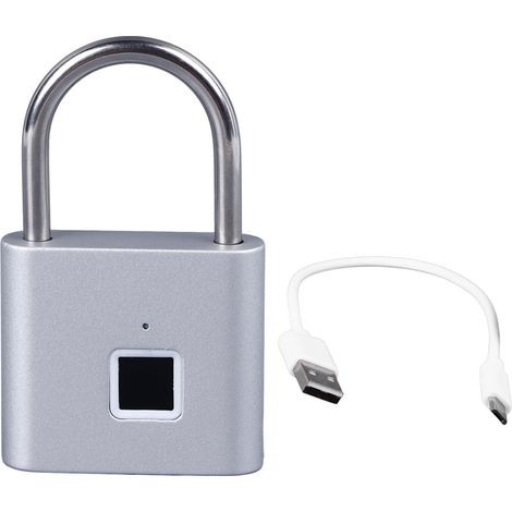 Cadenas à empreinte digitale [Marque] Modèle Pro Acier inoxydable étanche Argenté (1/5)
