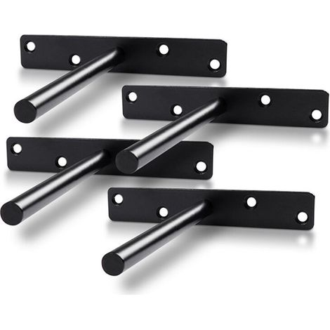 Support d'étagère flottante, lot de 4, en fer, pour étagère aveugle, supports d'étagère flottante en bois. (1/5)