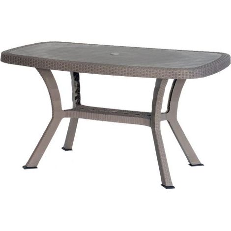 TAVOLO RATTAN OTELLO ELITE 136X82XH72CM TORTORA