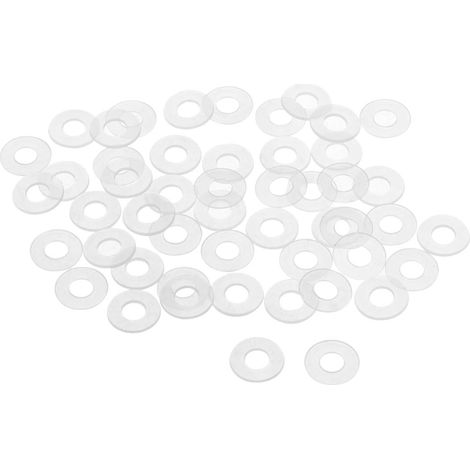 Rondelle Nylon Plat Joint Étanchéité M6 13mm OD 6mm ID 1mm Épaisseur pour Robinet Tuyau Eau Transparent Paquet de 50 (1/4)