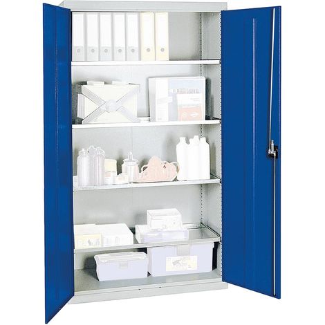 Werkzeug-/Beistellschrank H1800xB1000xT500mm 4Bd.lichtgrau/enzianblau STUMPF (1/5)