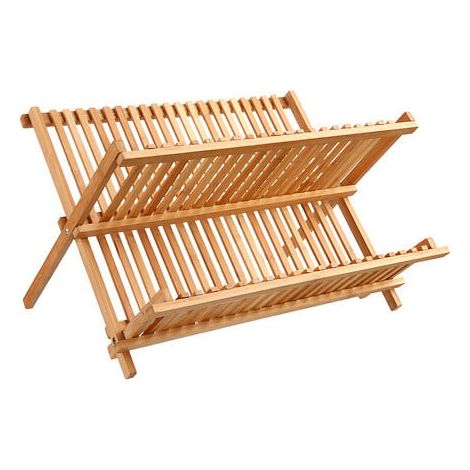 5Five Simply Smart – Égouttoir à vaisselle pliable en bambou 42x33,5x25,5cm – Design élégant pour cuisine moderne – Rangement facile et séchage efficace (1/10)