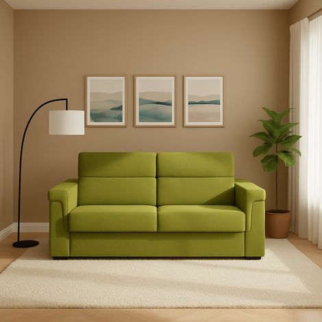 Schlafsofa Brusasco für 2 Personen, abnehmbar, mit Stauraum, Klappmechanismus, Made in Italy, 205x95 cm Grün (1/5)