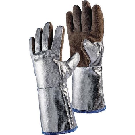 JUTEC Gants de protection thermique 5 doigts taille universelle marron / argent - H05LA238-W2 (1/5)