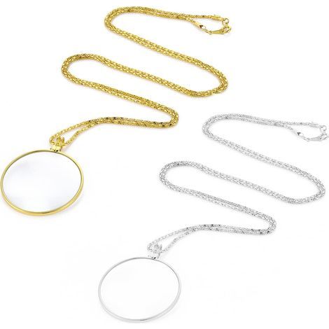 Stück 5-fach vergrößernde Monokel-Lupen mit Anhängerkette aus Legierung für Bücher, Tagebücher, zum Lesen und als Cosplay-Accessoires (1/5)