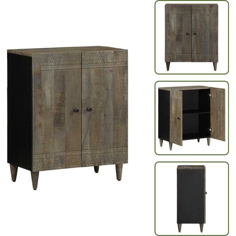 vidaXL Buffet gris clair 60x33,5x75 cm bois de manguier massif