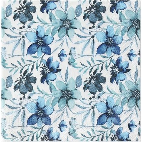 Eglo Servietten Mahuli blau/weiß 16,5 x 16,5 cm - 20er Pack Servietten (1/3)