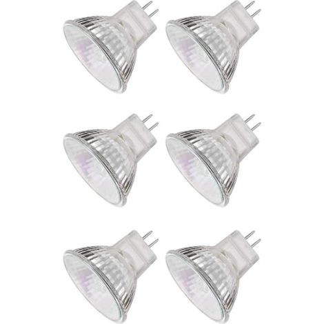Lot de 6 ampoules halogènes MR11 GU4 de 20 W (culot GU4, 12 V, blanc chaud), 12 V, 12 V