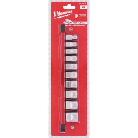 Milwaukee Juego de 10 Dados Imperiales 3/8" Cromo (1/3)