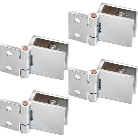 inherited 4 pièces Clip de porte en verre charnière, Charnière pour Porte en Verre de Meuble de Cuisine, Vitrine, Douche, Support en Acier Inoxydable pour Porte de Placard Angle Ouverture (1/4)