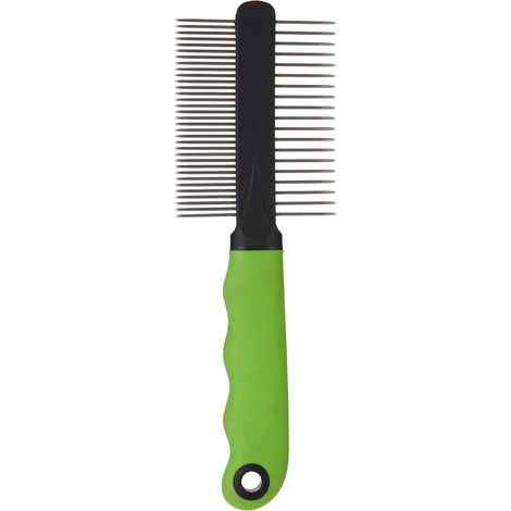 Ferplast Pettine per Cani e Gatti 2 in 1 Pelo Medio e Lungo, Denti Cromati Arrotondati, Manico Antiscivolo (1/2)