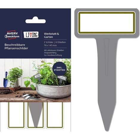 LIVING 2x Beschreibbare Pflanzenschilder Quer (1/5)