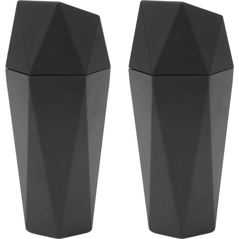 Lot de 2 poubelles de voiture avec couvercle, étanches, décoratives, portables et automatiques, noires. (1/5)