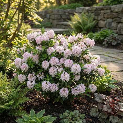 Bloomique - Lot de 2 - Rhododendron Bloombux rose - Rhododendron nain - Plantes jardin - Rustique - Persistant - Hauteur 30-40 cm - Pot 17 cm