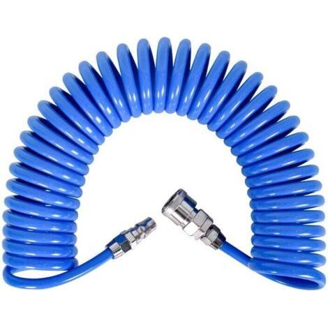Tuyau à air comprimé en spirale - Longueur : 12 m - Avec raccord rapide - Pour compresseurs, (1/5)