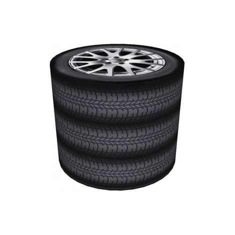 Wasserdichter Codura-Pouf für Haus und Garten – Reifenmuster, elegant, bequem, stabil, mit Reißverschluss, 40 cm, Bertoni (1/4)