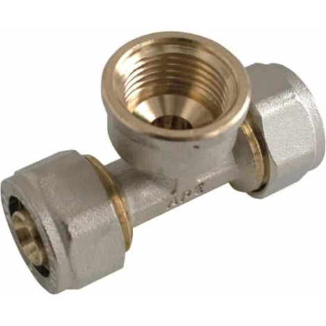 RACCORDO A T FEMMINA A STRINGERE A CORPO UNICO PER TUBO MULTISTRATO MODELLO 732FP - 3/4 Ø20X2 - APE