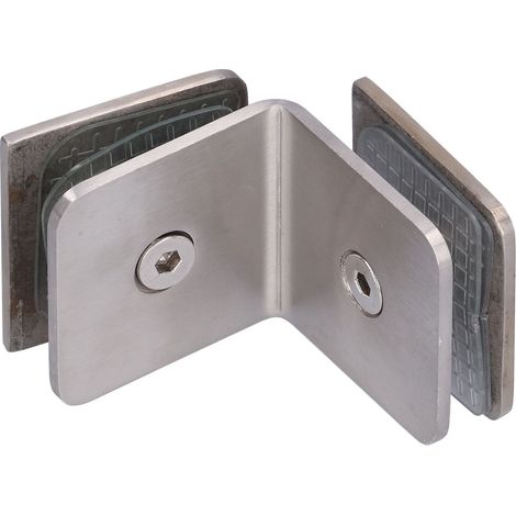 Pince à verre à angle droit, acier inoxydable 304, pour porte de douche. (1/5)
