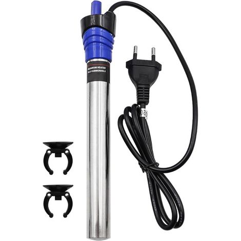Chauffage pour Aquarium Submersible en Acier Inoxydable Thermostat Réglable pour Poisson Tortue Aquatique 50W (1/5)