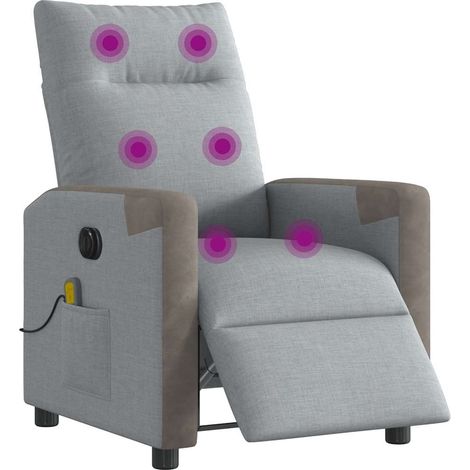 Maison Exclusive - Massagesessel Elektrisch Hellgrau Stoff