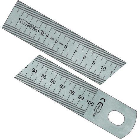 METRICA Règle 25101 : Outil de Mesure Inox Semi-Rigide 300 mm, Traçage de Précision