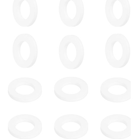 Rondelle PTFE 12Pcs 24mm OD 14mm ID 3mm Épais Rondelles Plates Joint d'Étanchéité Annulaire pour Robinet, Tuyau, Boulon, Machinerie, Blanc (1/5)