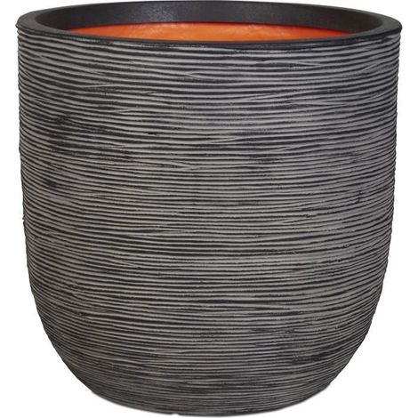CAPI EUROPE Blumenkübel NATURE RIB - 43x41 cm - Anthrazit