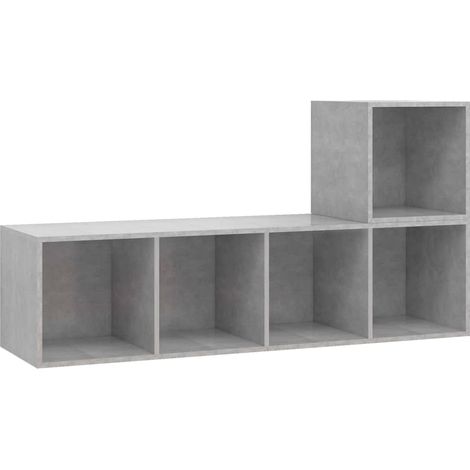 Maison Exclusive - Set Porta TV 2 pz Grigio Cemento in Truciolato (1/5)