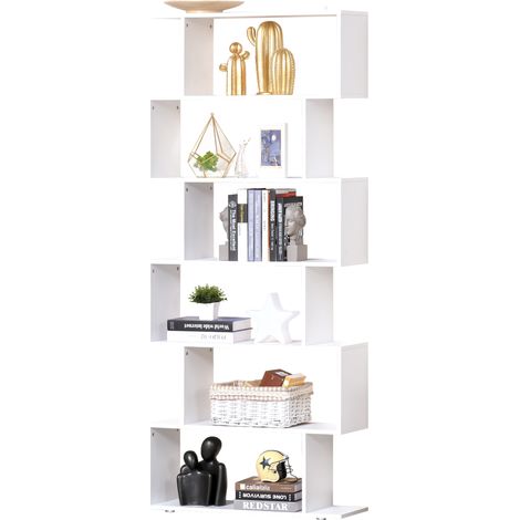Design-Bücherregal, Büromöbel, Holzregal, 80 x 24 x 191 cm, Weiß