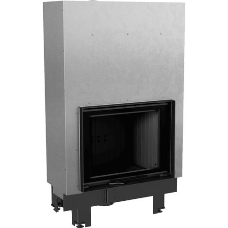 Kamineinsatz aus Stahl KRATKI MBZ 13 kW Ø 200 mit Schiebetür schwarz Verkleidung (1/5)