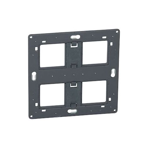 Legrand – Support Batibox 2x2 postes pour fixation à vis – Bi-matière métal et plastique – Installation facile – 80264