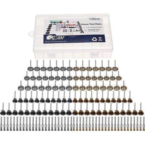 Kit d'accessoires pour outil rotatif multifonction de 138 pièces : meulage, polissage et perçage (compatible Dremel). (1/5)